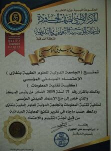 The Initial Institutional Accreditation of IT and Business Management